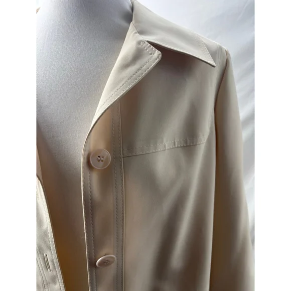 Women's London Fog Beige Trench Coat Size 12 - Picture 6 of 11